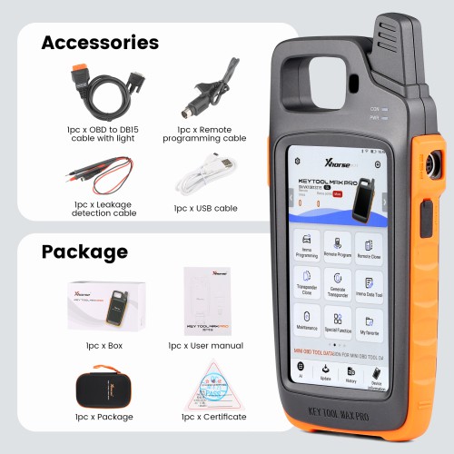 [No Tax] New Xhorse VVDI Key Tool Max PRO Combines Key Tool Max and Mini OBD Tool Functions Adds Voltage and Leakage Current Function