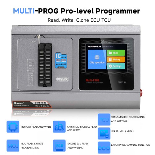 Xhorse Multi-Prog Multi Prog ECU TCU Programmer Update of VVDI Prog with Free MQB48 License Supports Factory Usage Mode for Batch Programming of Chips