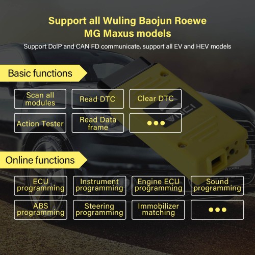 VNCI VDI3 Rongwei MG Wuling Baojun Datong Diagnostic Interface