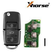 [UK/EU Ship]Xhorse XKB501EN Volkswagen B5 Style Remote Key 3 Buttons 5pcs/Lot